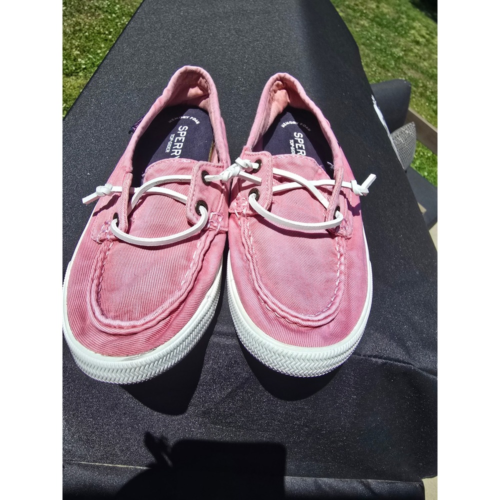 Sperry Top-Sider Crest Vibe Pink Canvas Boat Shoes Womens‎ 6 STS81177